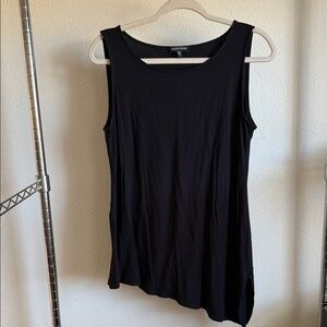 Eileen Fisher Black Asymmetrical Tank Top.
